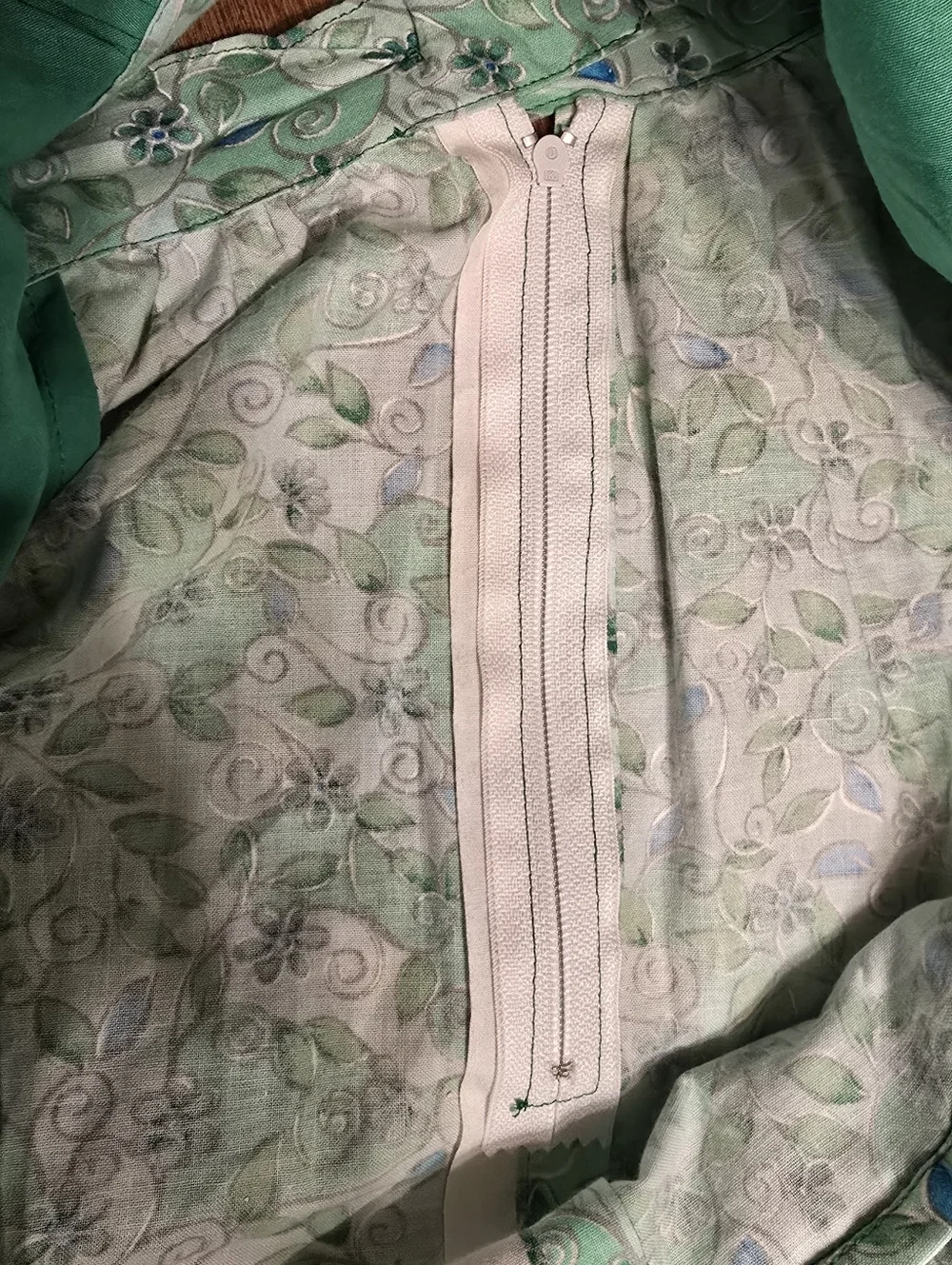Vintage Green Floral Cotton Square Dance Skirt Cottagecore Prairie Ruffle